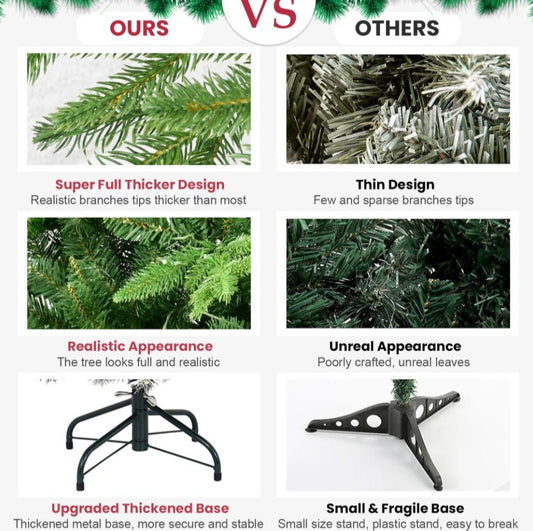 Christmas Tree 5,6,7,8,9ft PE PVC Hybrid Tree