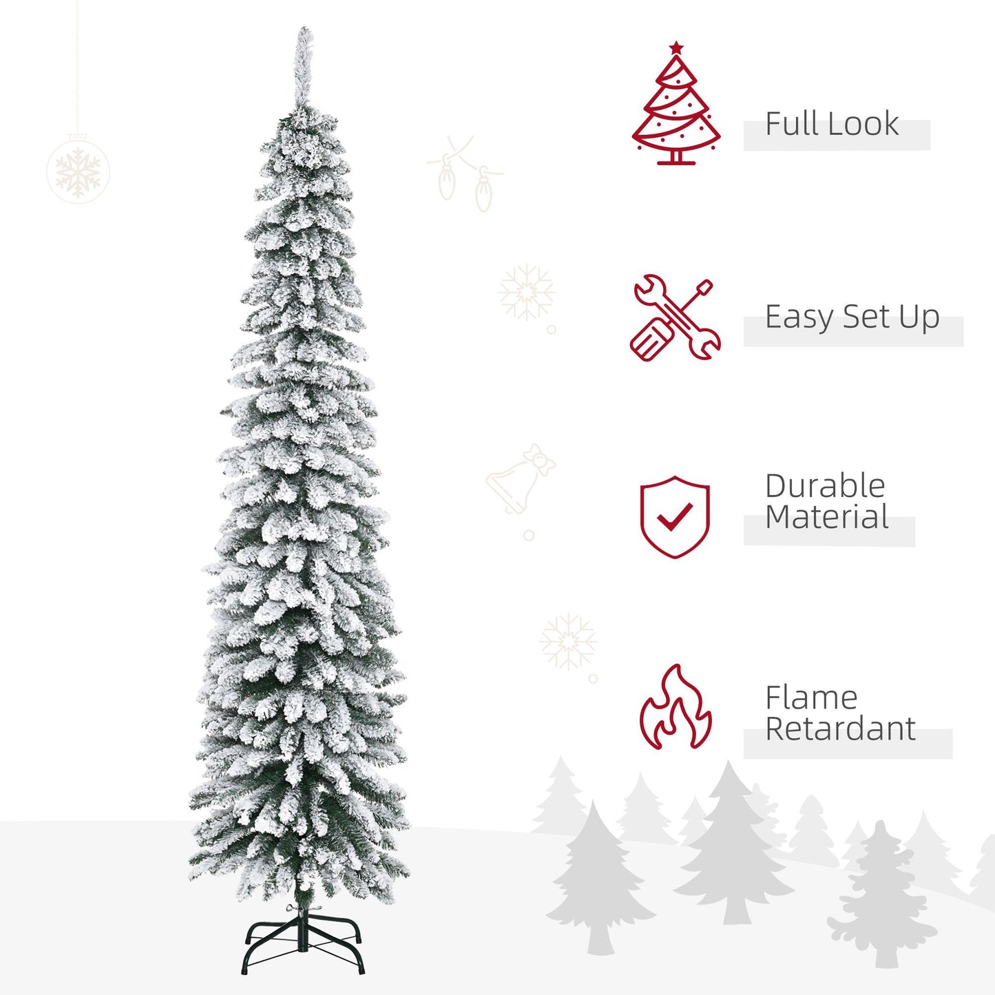 7ft Snow-Flocked Artificial Christmas Tree