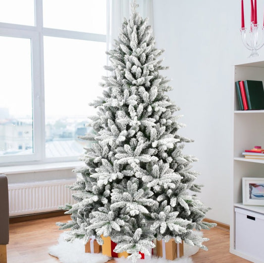 White Christmas Treemixed Flocked Tree