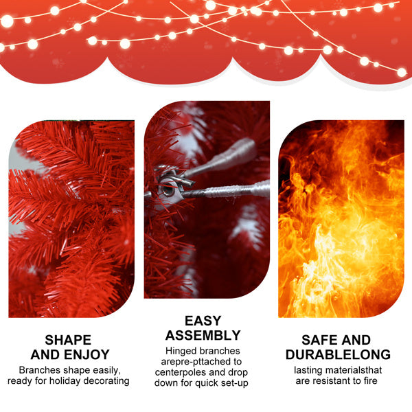 4ft Red Christmas Tree With 456 PVC Branch