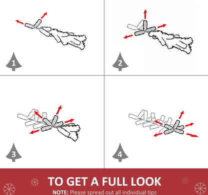 6ft White Christmas Tree Pre Lit PVC With Metal Stand