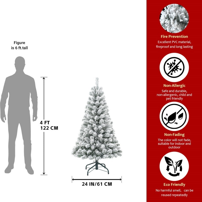 Unlit Artificial Christmas Tree Snow Flocked
