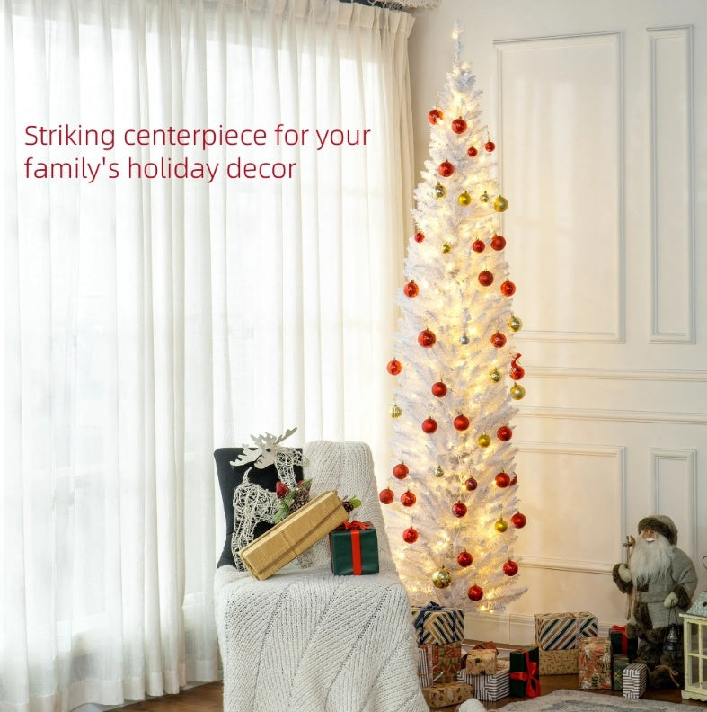 Tall Pre-Lit Slim Noble Fir Artificial Christmas Tree