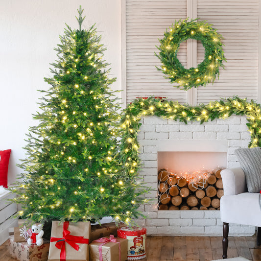 6 Feet Aspen Fir Artificial 380 Multi-Color LED