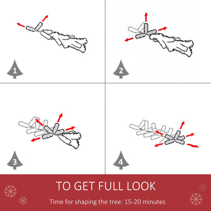 5ft Decorated Christmas Tree With Red Berries And Pine Cones