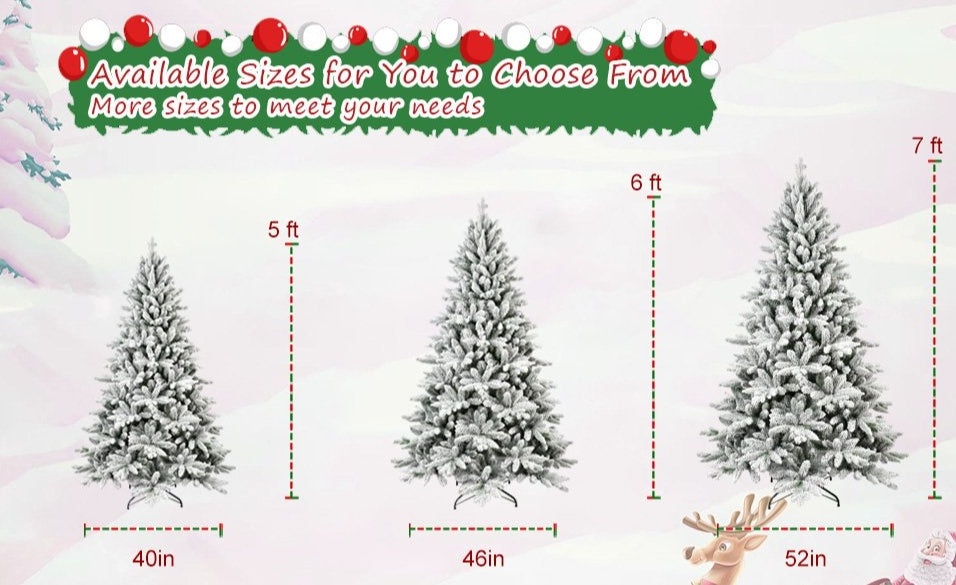 White Christmas Treemixed Flocked Tree