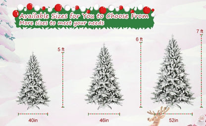 White Christmas Treemixed Flocked Tree