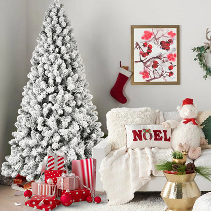 5ft 6ft 8ft 9ft Pre-Lit Flocked Christmas Tree