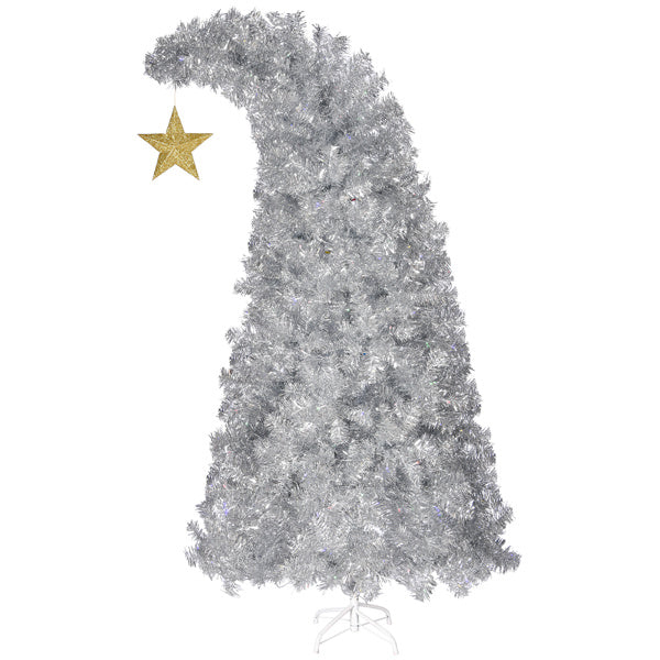 6 FT Bent Top Pre-lit Christmas Tree With Golden Star