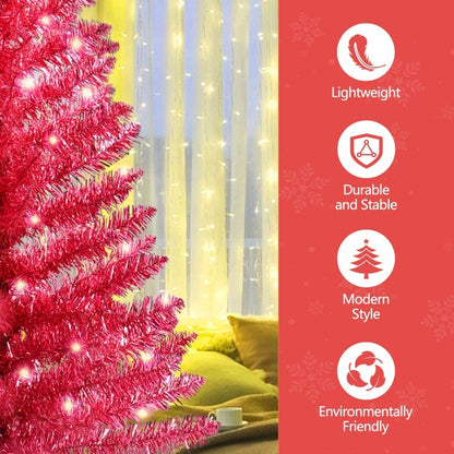 4 Ft Red Artificial Christmas Tree With 50 Lights