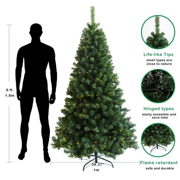 Pre-lit Christmas Tree 6ft With Foldable Stand