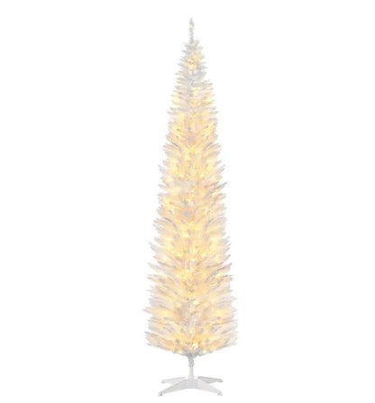 Tall Pre-Lit Slim Noble Fir Artificial Christmas Tree