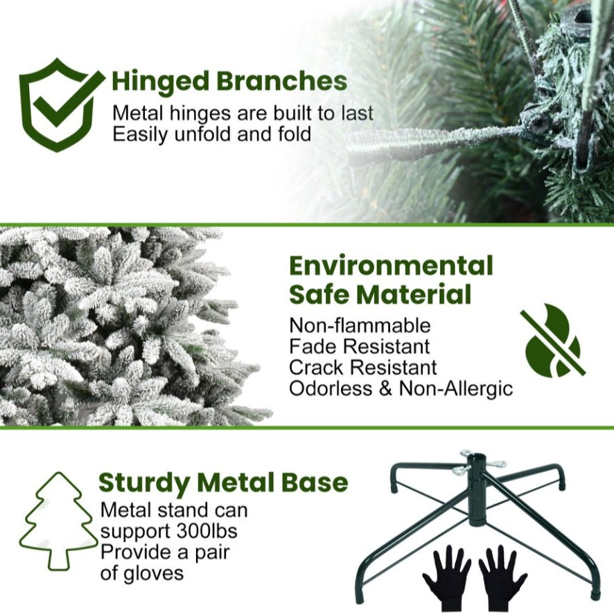 White Christmas Treemixed Flocked Tree