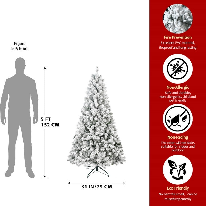 Unlit Artificial Christmas Tree Snow Flocked