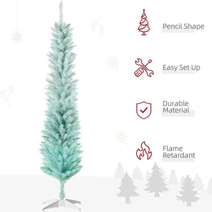 6ft Pencil Christmas Trees, Gradient Blue