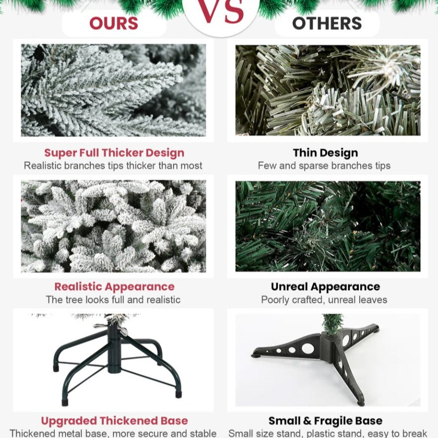 White Christmas Treemixed Flocked Tree