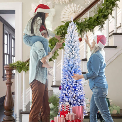 6ft PVC Blue Gradient Flocking Light Tree