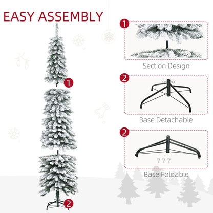 7ft Snow-Flocked Artificial Christmas Tree