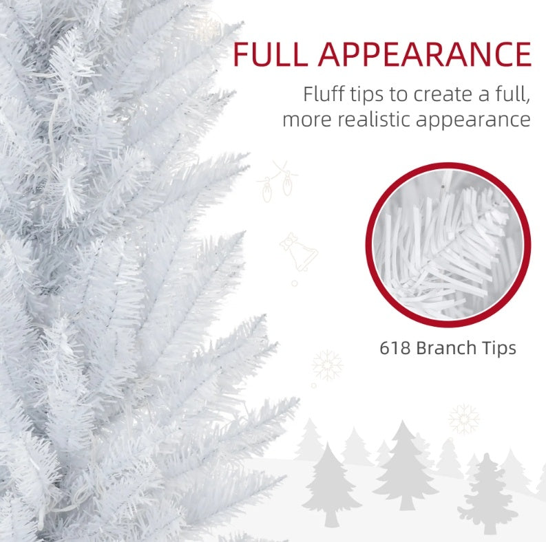 Tall Pre-Lit Slim Noble Fir Artificial Christmas Tree