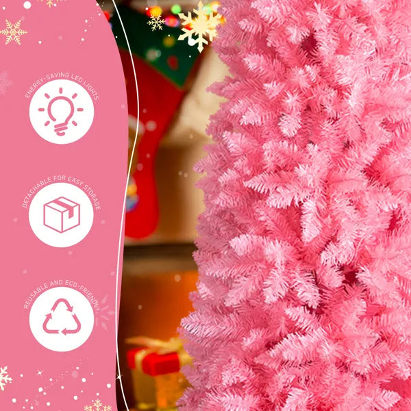 7.5 FT Hinged Christmas Tree, Artificial Pencil Christmas Tree