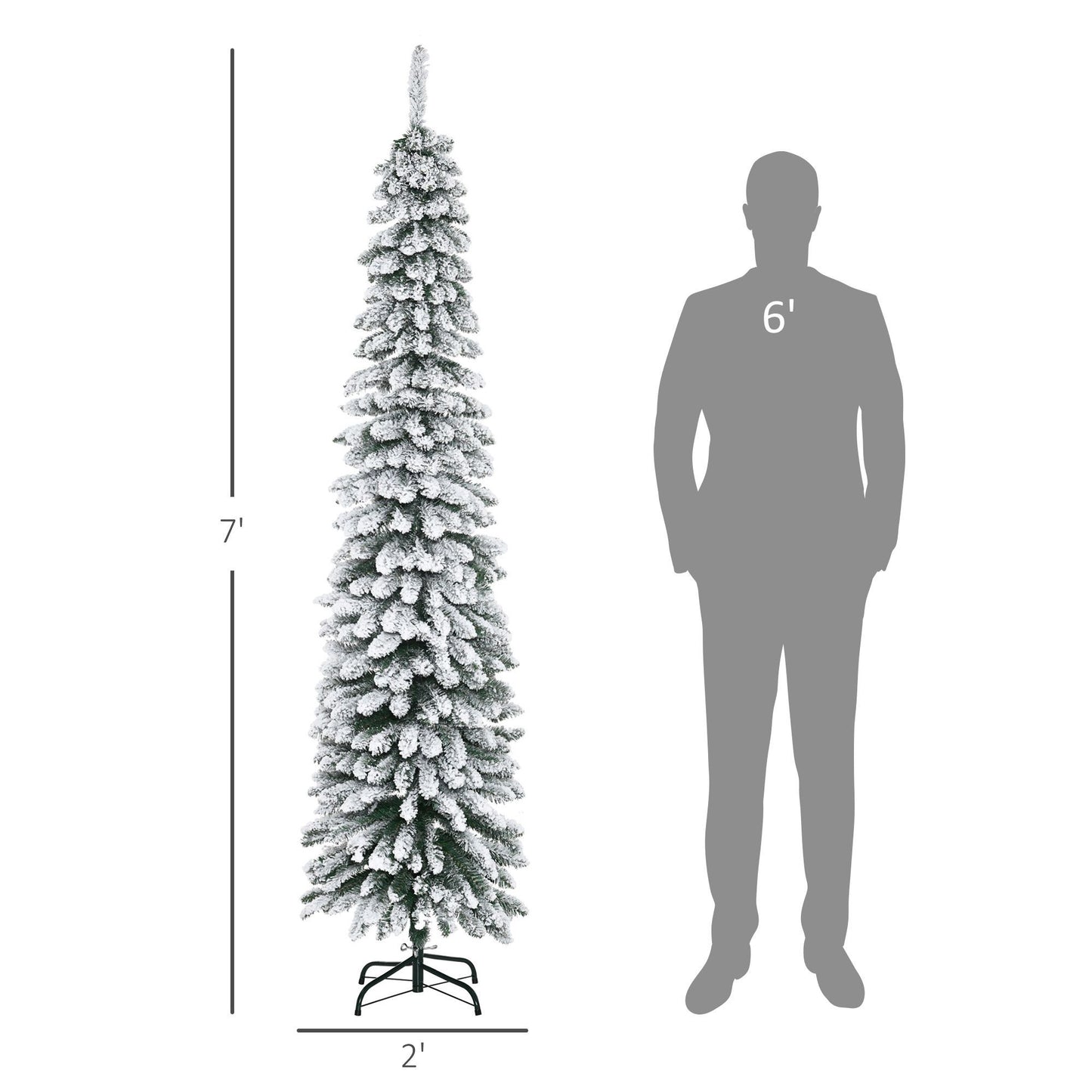 7ft Snow-Flocked Artificial Christmas Tree