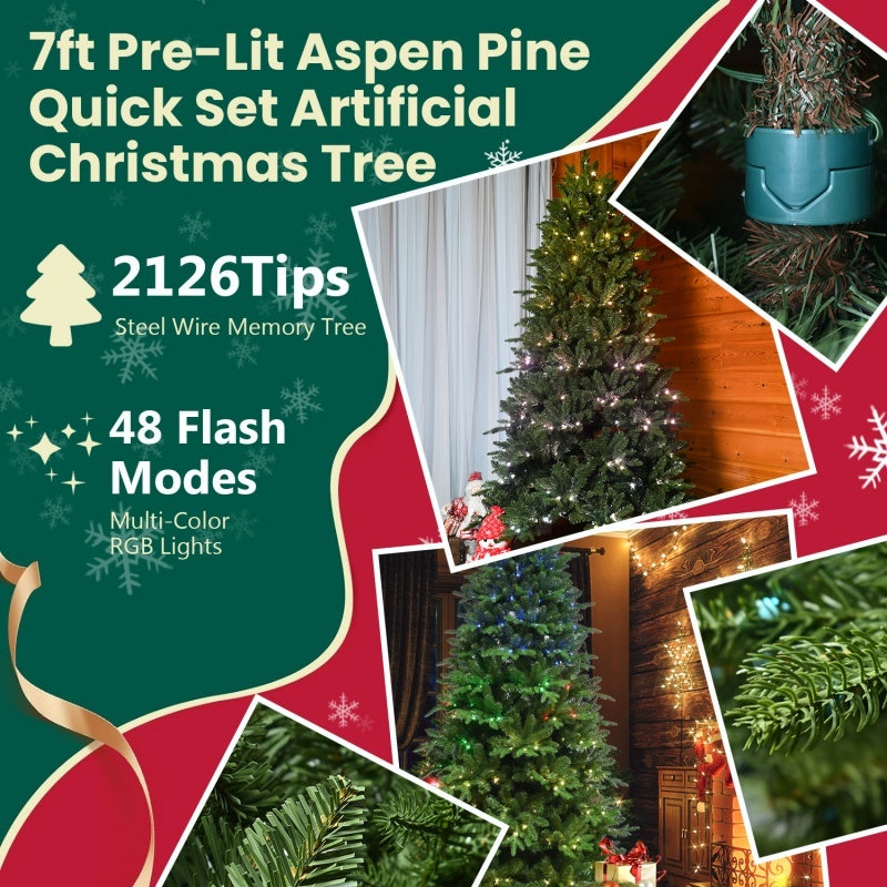 7ft Pe,pvc  Mixed Christmas Tree