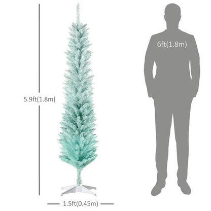 6ft Pencil Christmas Trees, Gradient Blue