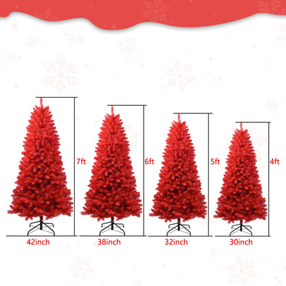 4ft Red Christmas Tree With 456 PVC Branch