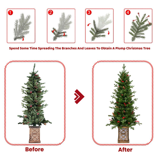 4ft Pre-lit Potted Porch Christmas Tree