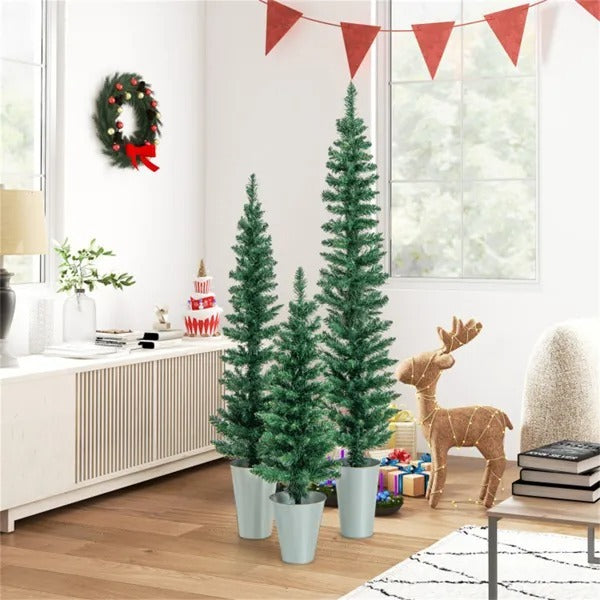 3 PCS Potted Artificial Christmas Tree Christmas Decoration