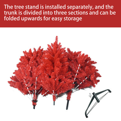 4ft Red Christmas Tree With 456 PVC Branch